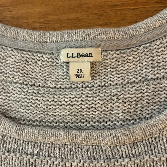 L.L. Bean Light Gray Knit Sweater, size 2XL - Picture 2 of 5